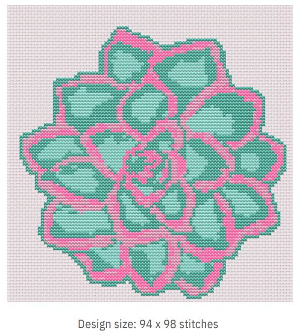 Succulent Cross Stitch Kit – Modern DIY Embroidery with 8” Hoop, Counted Pattern with Cactus & Succulents, Perfect for Plant Lovers