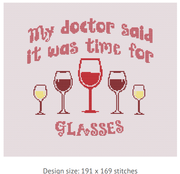 Wine Glasses Cross Stitch Kit – Funny DIY Embroidery Gift with 12" Hoop, Perfect for Adults & Wine Lovers
