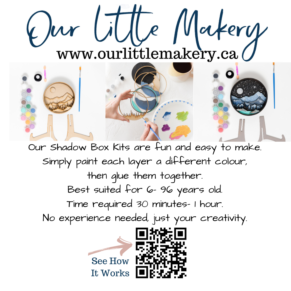 Winter Cabin Shadow Box Kit