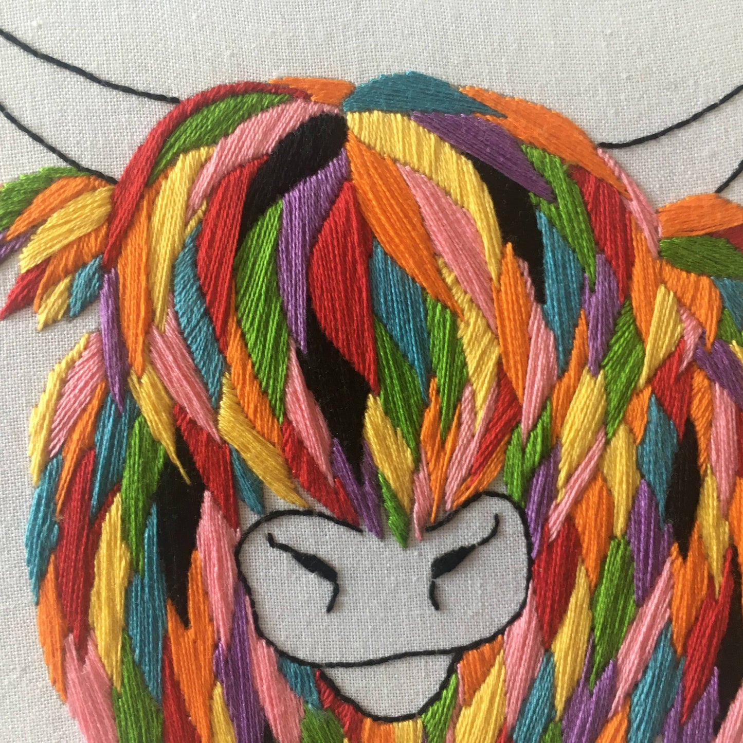 Highland Cow Embroidery Kit – Easy Craft for Seniors | Relaxing & Fun Needlework for Adults