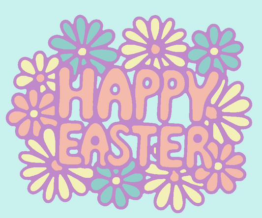 Happy Easter Paint by Number Kit – 8x10 Floral Canvas Board DIY Spring Art Set