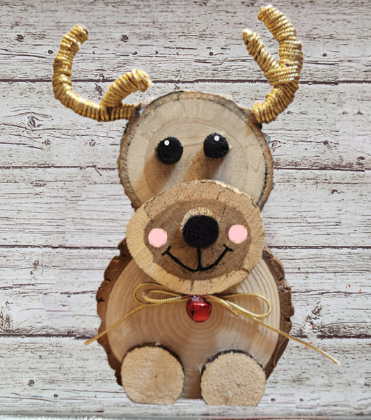 Jolly Log Slice Reindeer Kit – Festive DIY Holiday Craft